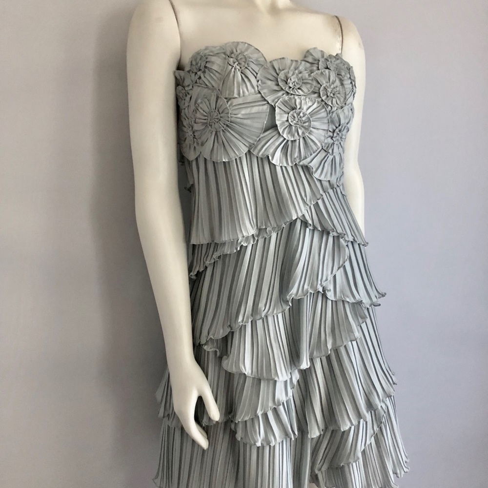BCBGMaxAzria Gray Ruffled Mini Dress - Picture 4 of 9